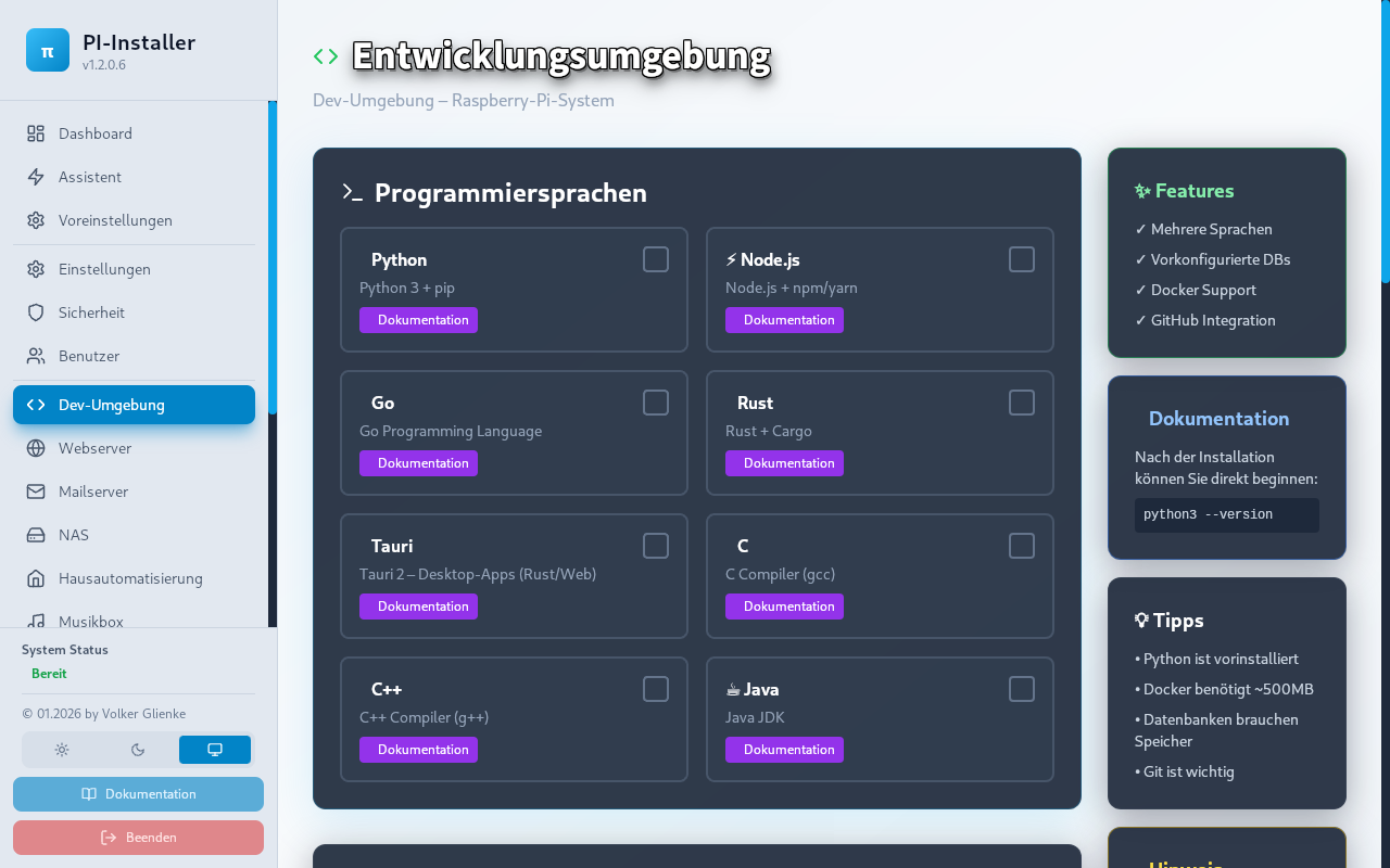 Dev-Umgebung mit Container-bezogenen Komponenten