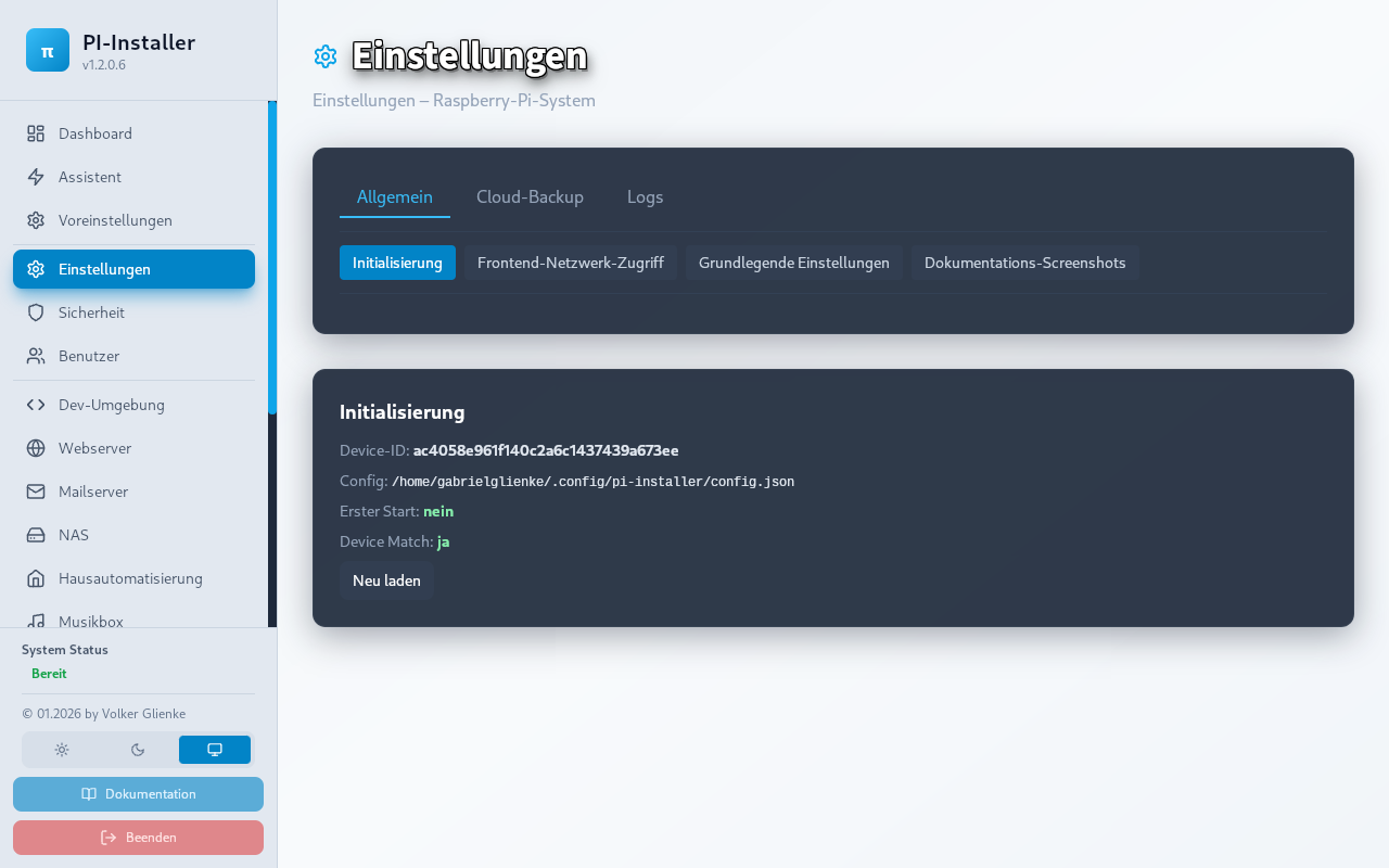 Systemeinstellungen für Linux-Basis