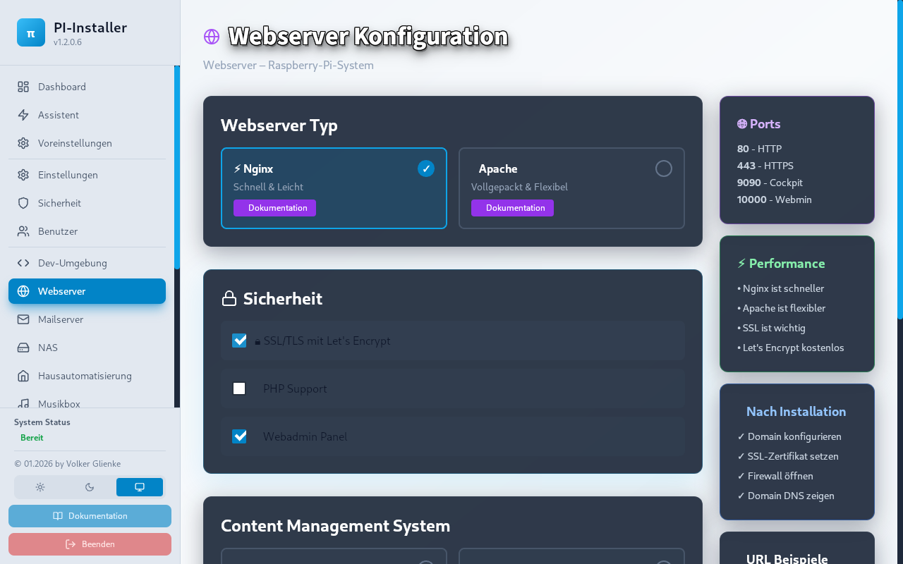 Webserver-Setup für Docker-nahe Dienste